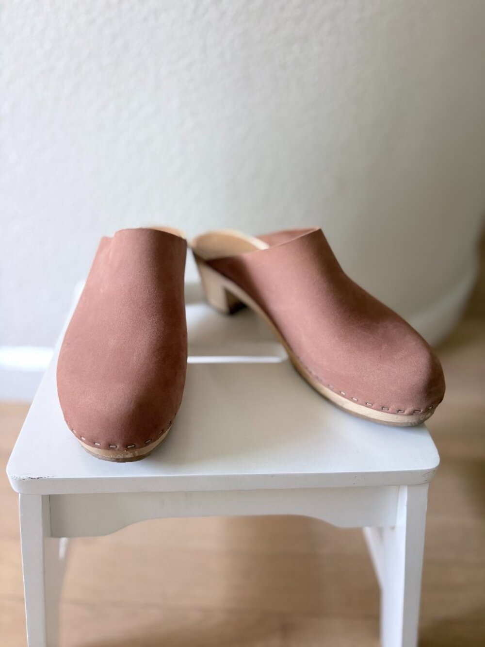 BRYR Handmade Wooden Clogs Women’s 38 Blush Leather San Francisco